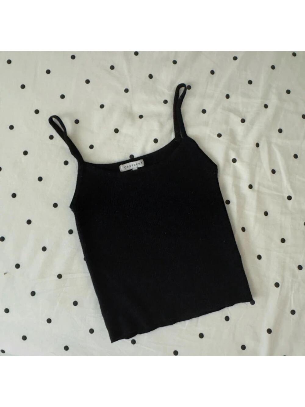 Crescent black ribbed tank size‎